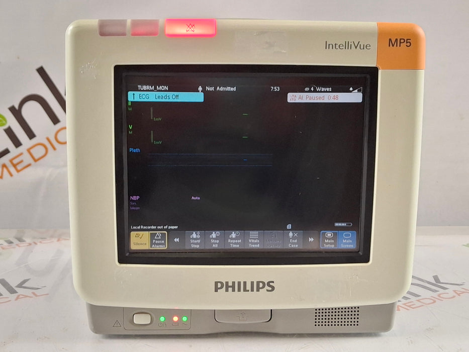 Philips Intellivue MP5 - ECG, OxiMax SpO2, NIBP Patient Monitor