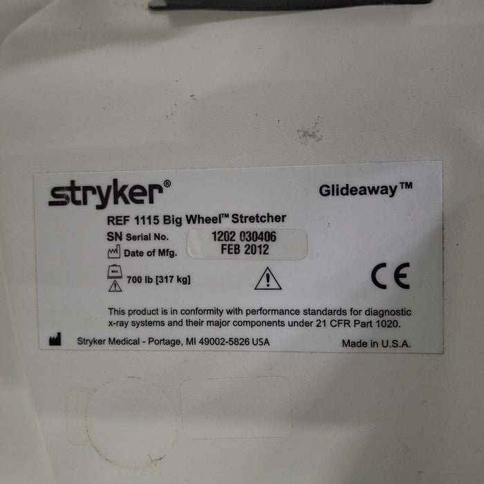 Stryker 1115 Big Wheel Glideaway Stretcher