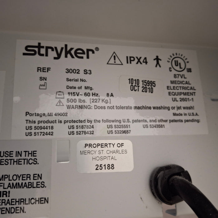 Stryker Secure III 3002 Hospital Bed