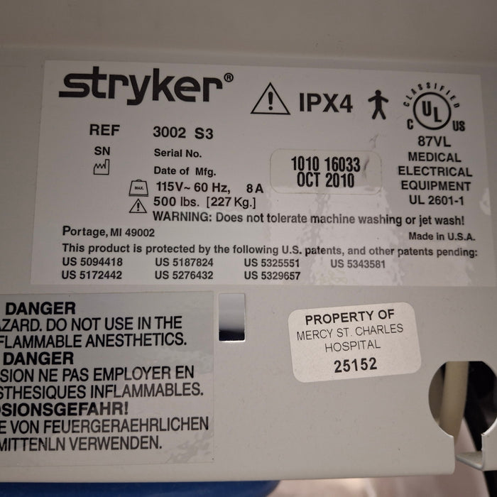 Stryker Secure III 3002 Hospital Bed
