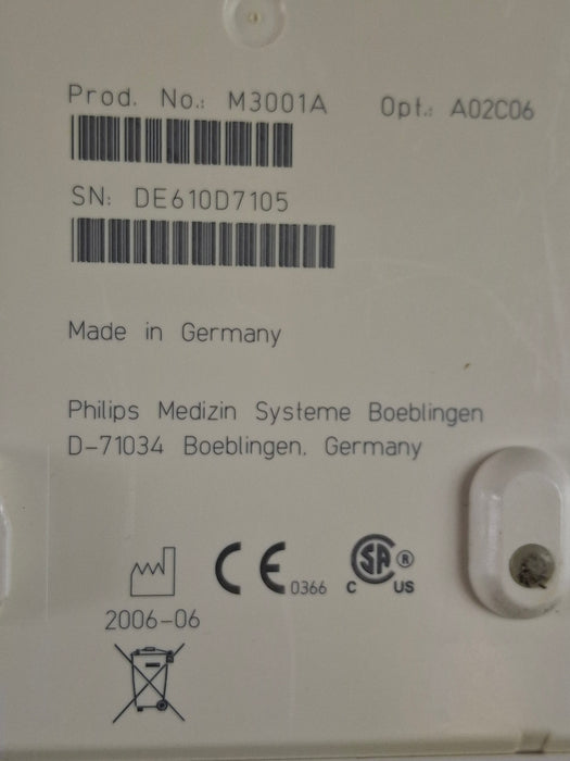 Philips M3001A-A02C06 OxiMax SpO2, NIBP, ECG, Temp, IBP MMS Module