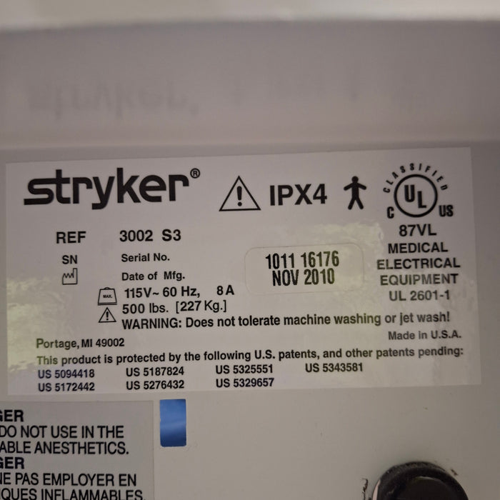 Stryker Secure III 3002 Hospital Bed