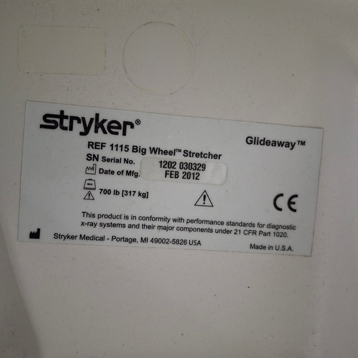 Stryker 1115 Big Wheel Glideaway Stretcher