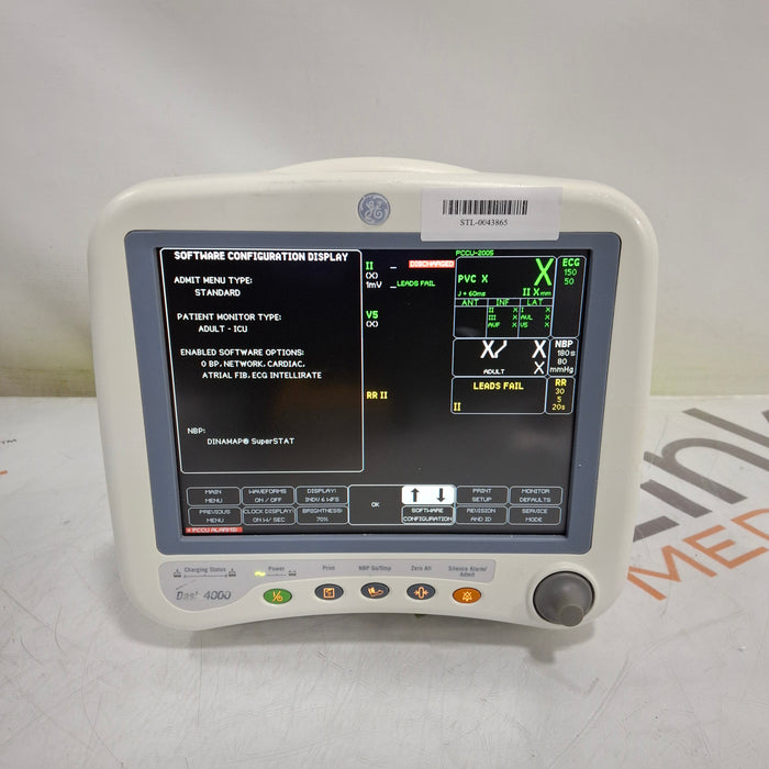GE Healthcare Dash 4000 - GE/Nellcor SpO2 Patient Monitor
