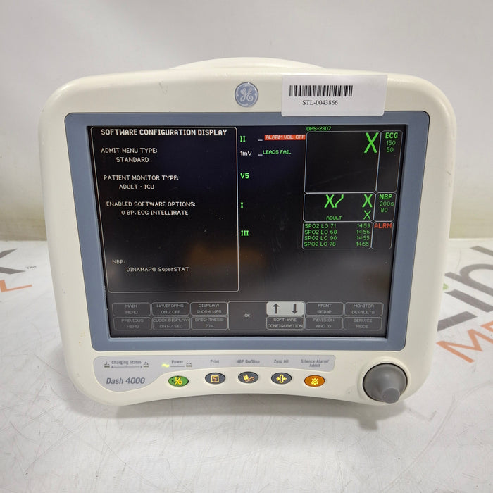 GE Healthcare Dash 4000 - GE/Nellcor SpO2 Patient Monitor