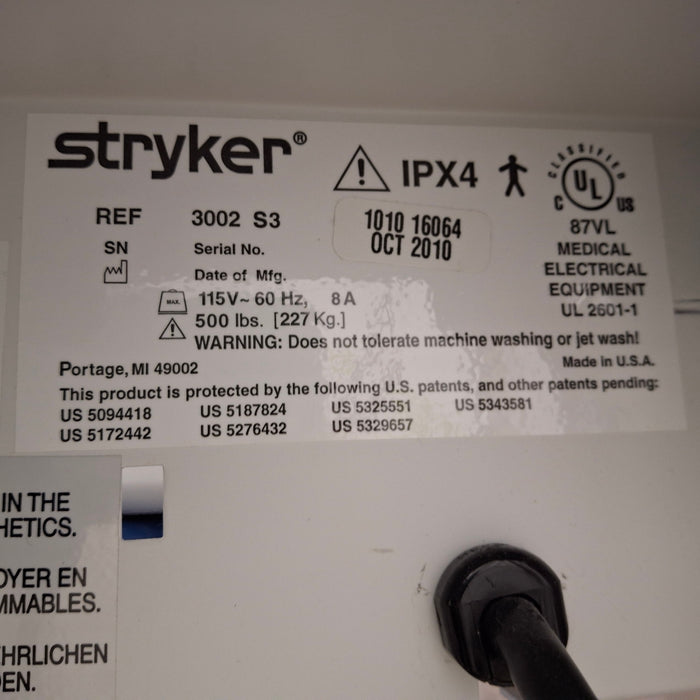 Stryker Secure III 3002 Hospital Bed