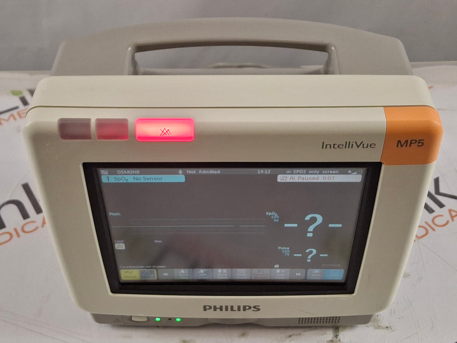 Philips Intellivue MP5 - ECG, OxiMax SpO2, NIBP Patient Monitor