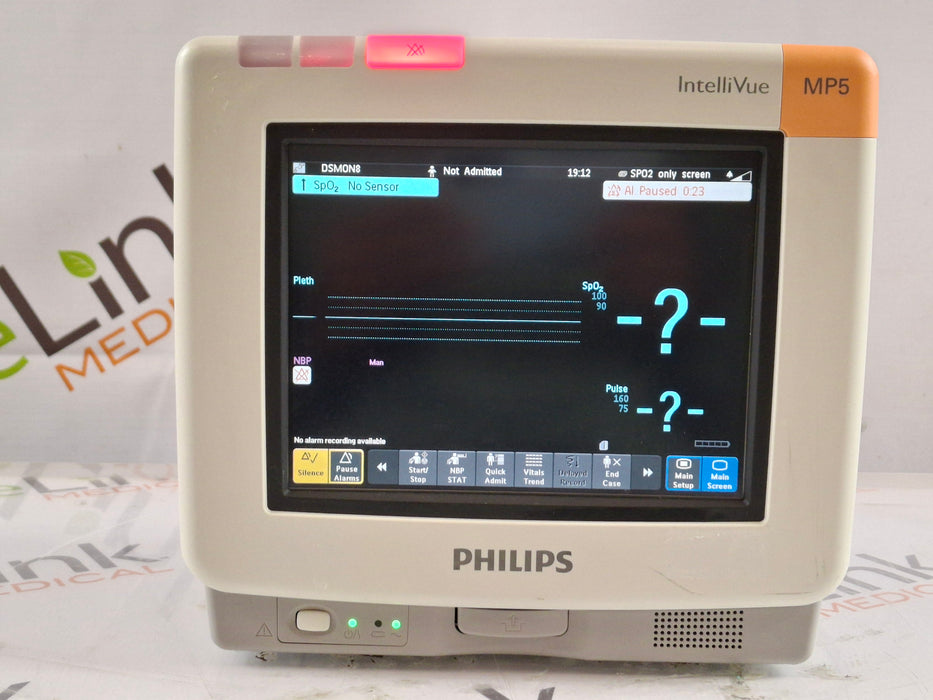 Philips Intellivue MP5 - ECG, OxiMax SpO2, NIBP Patient Monitor