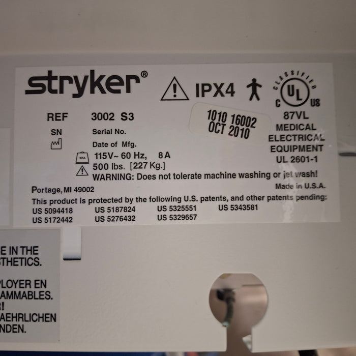 Stryker Secure III 3002 Hospital Bed