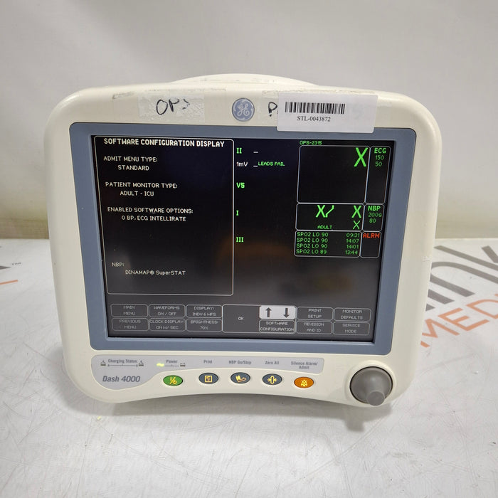 GE Healthcare Dash 4000 - GE/Nellcor SpO2 Patient Monitor