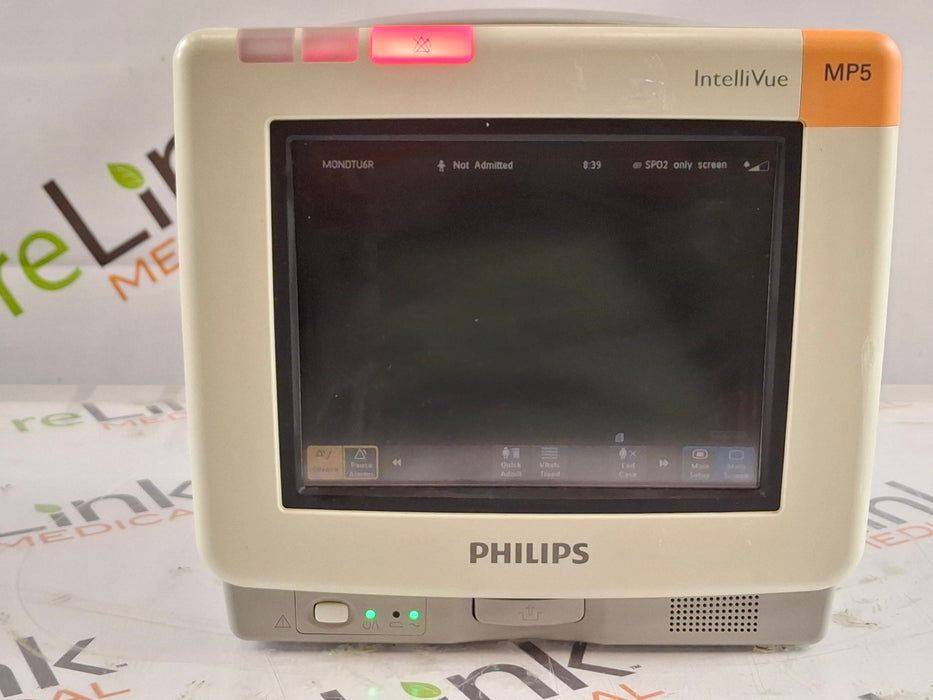 Philips Intellivue MP5 - ECG, OxiMax SpO2, NIBP Patient Monitor