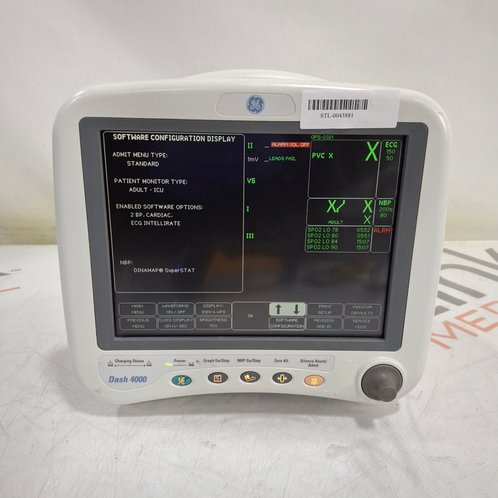 GE Healthcare Dash 4000 - GE/Nellcor SpO2 Patient Monitor