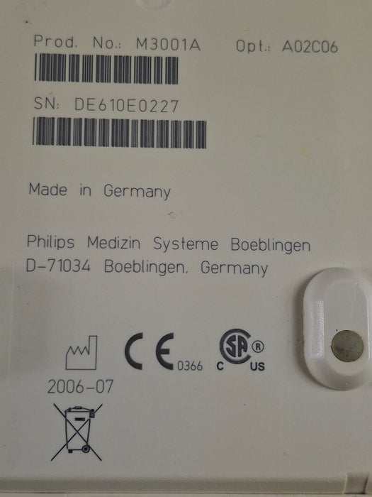 Philips M3001A-A02C06 OxiMax SpO2, NIBP, ECG, Temp, IBP MMS Module