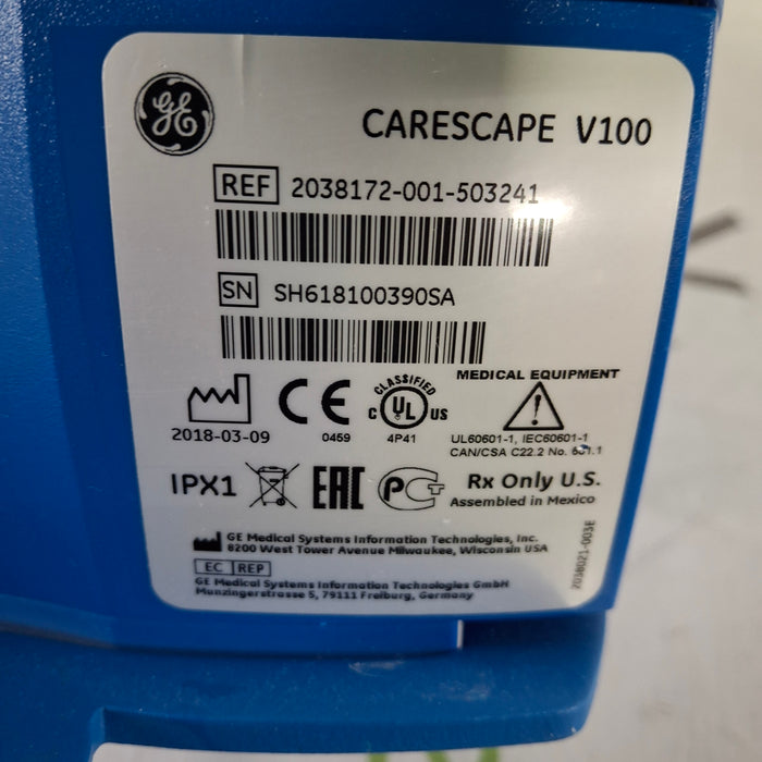 GE Healthcare Dinamap V100 - NIBP, SpO2, Temp Vital Signs Monitor