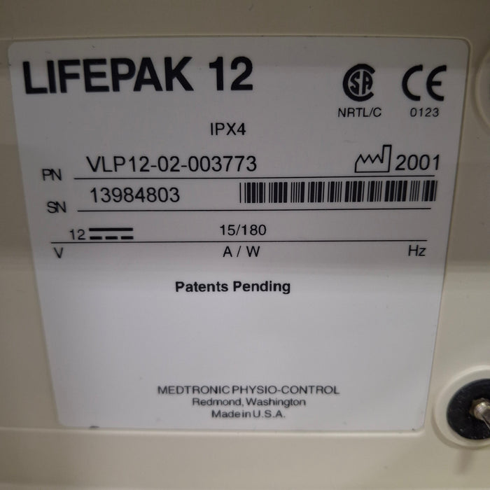 Physio-Control LifePak 12 3-Lead Defibrillator