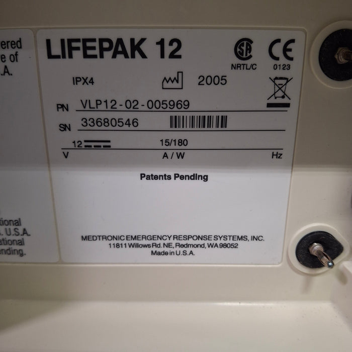 Physio-Control LifePak 12 3-Lead Defibrillator