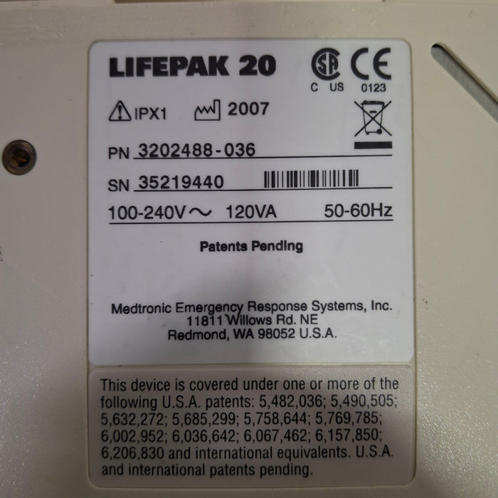 Physio-Control LifePak 20 Defibrillator