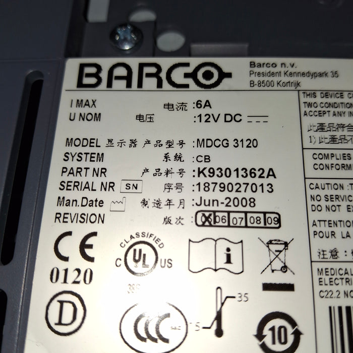 Barco MDCG-3120 Coronis 21" Grayscale Monitor