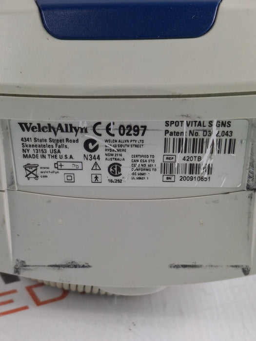 Welch Allyn Spot 420 - NIBP, Temp Vital Signs Monitor