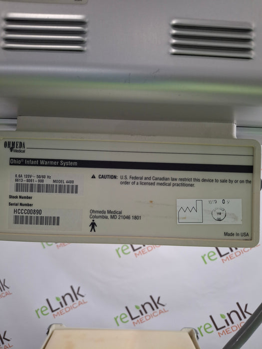 Ohmeda Medical Ohio Model 4400 Infant Warmer