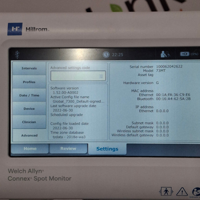 Welch Allyn Connex Spot Bluetooth - Masimo SpO2, SureTemp Monitor