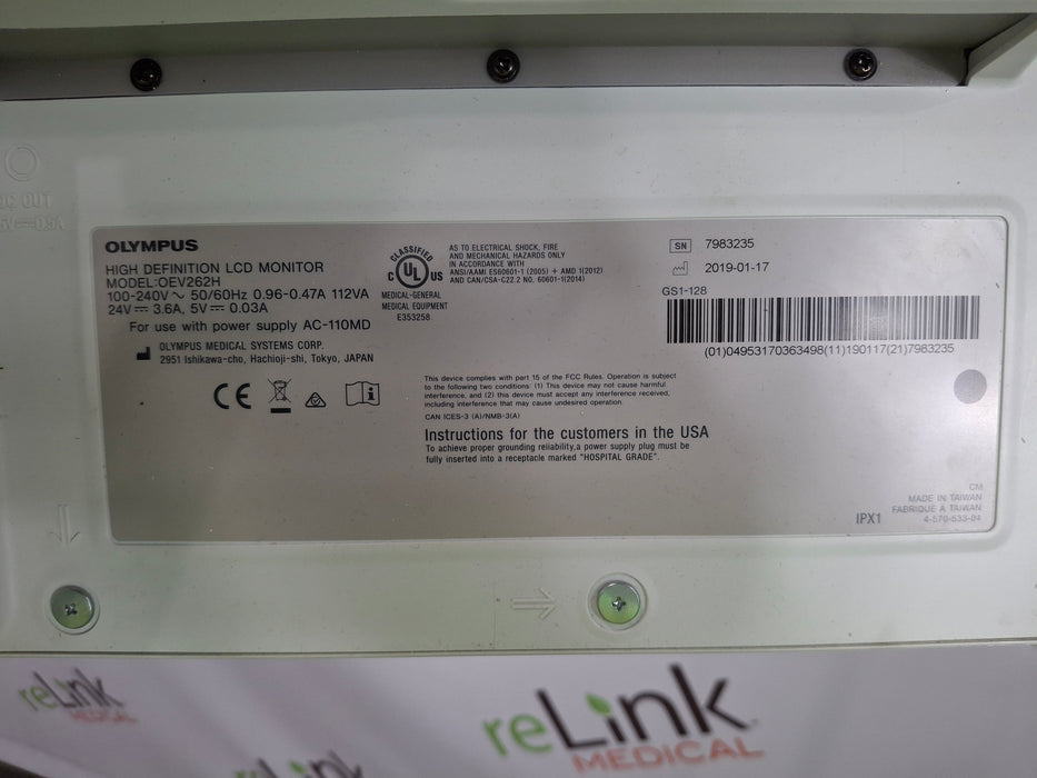 Olympus OEV262H 26" HD LCD Endoscopy Monitor