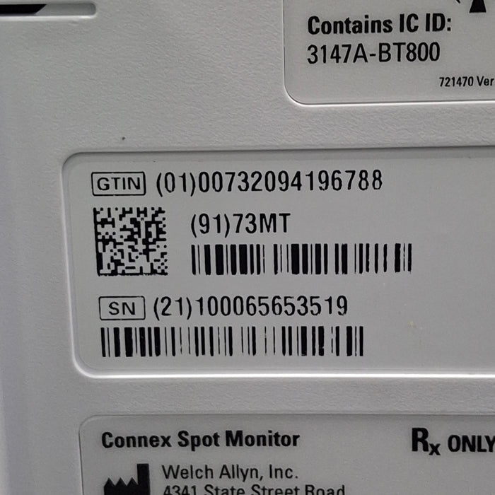 Welch Allyn Connex Spot Bluetooth - Masimo SpO2, SureTemp Monitor