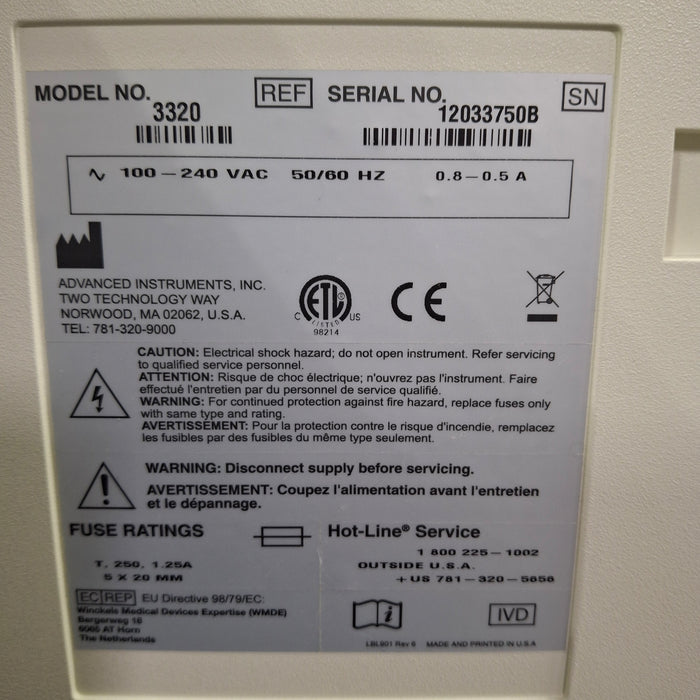 Advanced Instruments 3320 Osmometer