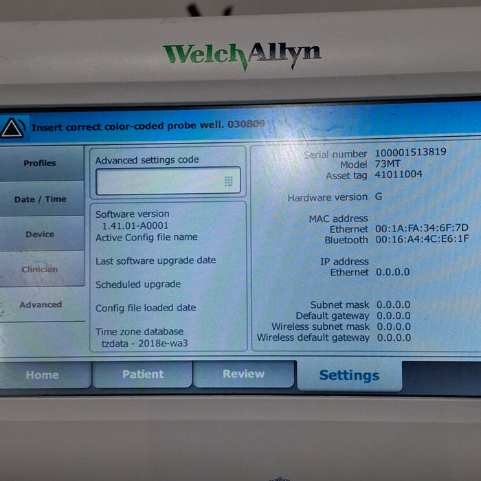 Welch Allyn Connex Spot Bluetooth - Masimo SpO2, SureTemp Monitor