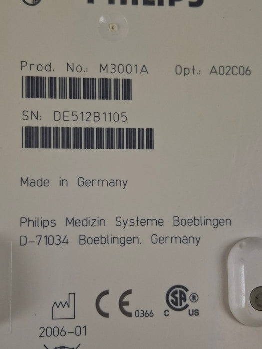 Philips M3001A-A02C06 OxiMax SpO2, NIBP, ECG, Temp, IBP MMS Module