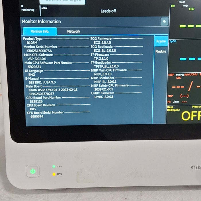 GE Healthcare B105M Patient Monitor
