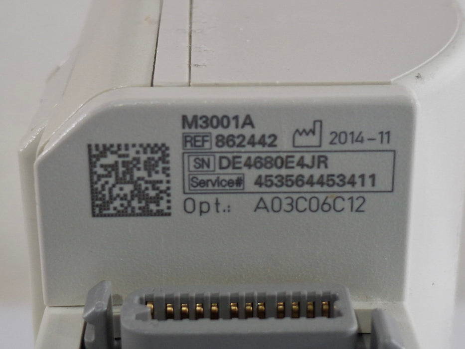 Philips M3001A-A03C06C12 Masimo SpO2, NIBP, 12 lead ECG, Temp, IBP MMS Module