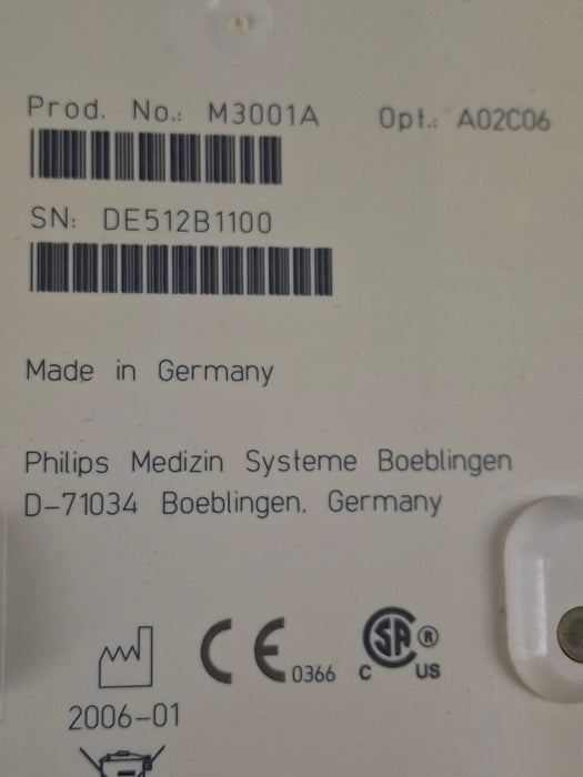 Philips M3001A-A02C06 OxiMax SpO2, NIBP, ECG, Temp, IBP MMS Module