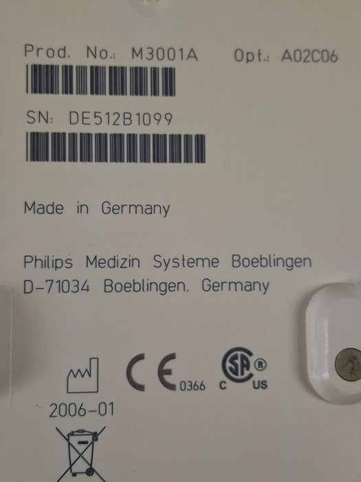 Philips M3001A-A02C06 OxiMax SpO2, NIBP, ECG, Temp, IBP MMS Module
