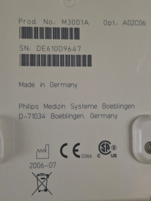 Philips M3001A-A02C06 OxiMax SpO2, NIBP, ECG, Temp, IBP MMS Module