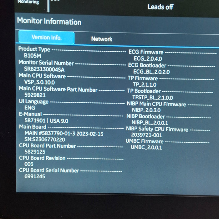 GE Healthcare B105M Patient Monitor