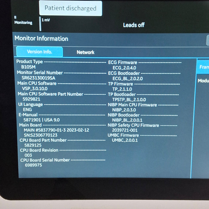 GE Healthcare B105M Patient Monitor
