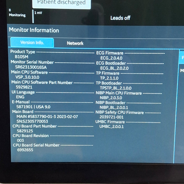 GE Healthcare B105M Patient Monitor