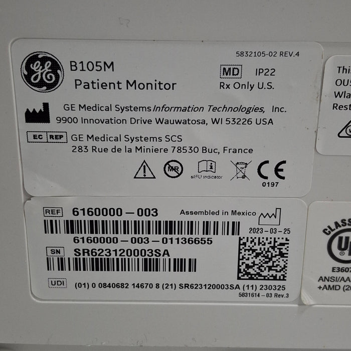 GE Healthcare B105M Patient Monitor