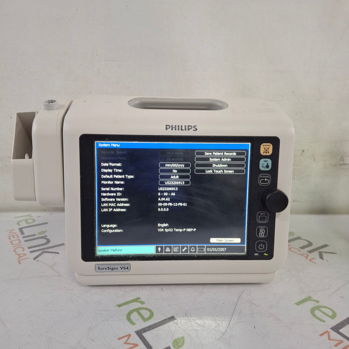 Philips SureSigns VS4 Vital Signs Monitor