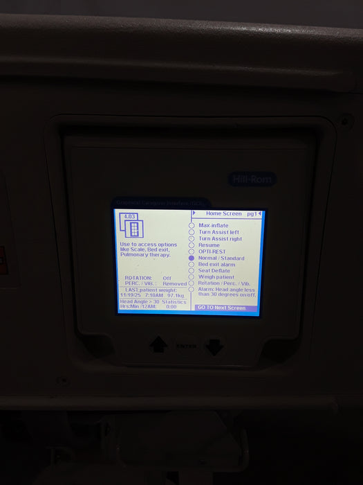 Hill-Rom TotalCare P1900 w/ SpO2RT Upgrade Kit ICU Bed