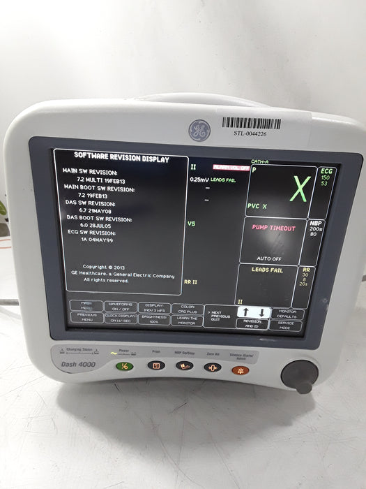 GE Healthcare Dash 4000 - Masimo SpO2 Patient Monitor