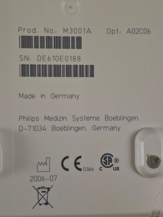 Philips M3001A-A02C06 OxiMax SpO2, NIBP, ECG, Temp, IBP MMS Module