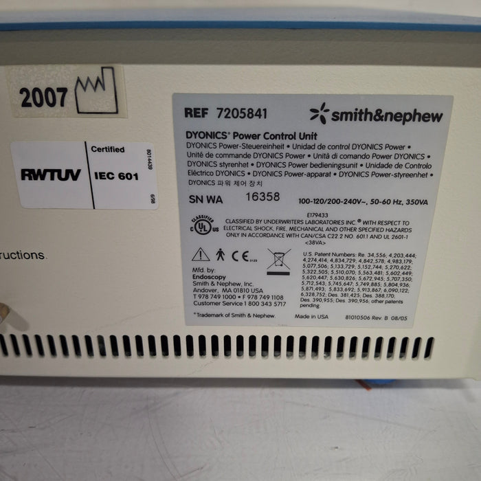 Smith & Nephew Dyonics Power 7205841 Shaver Console