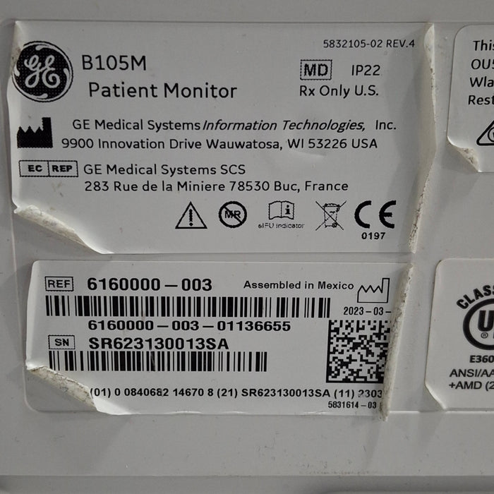 GE Healthcare B105M Patient Monitor