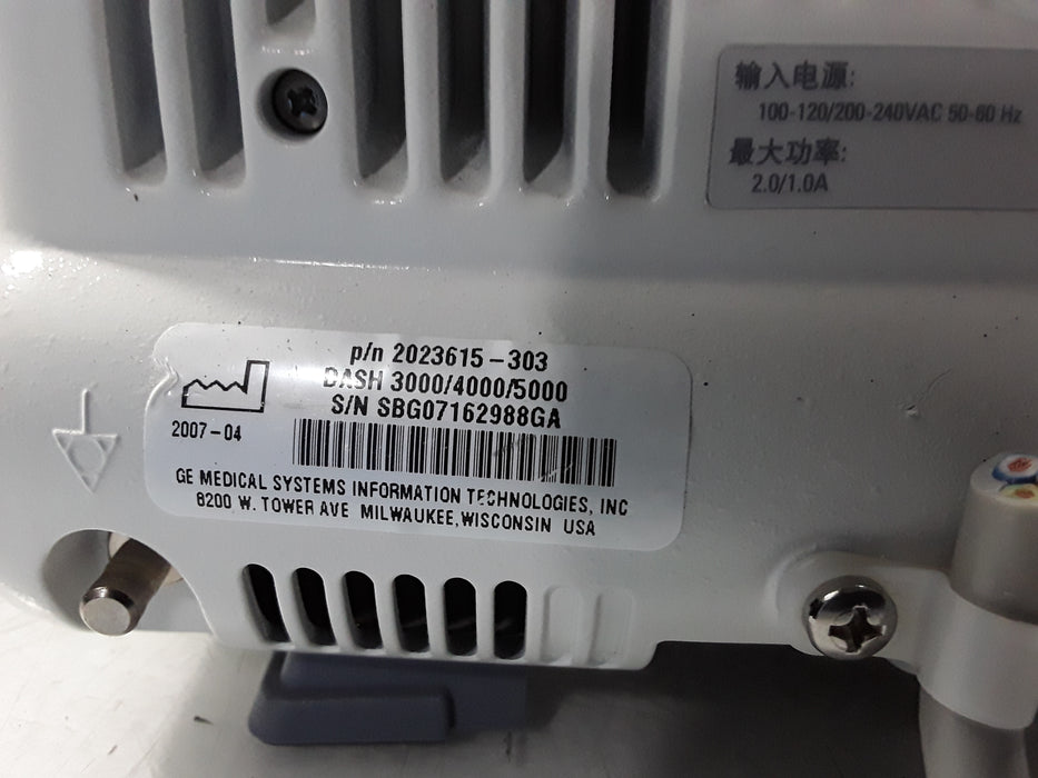 GE Healthcare Dash 5000 - GE/Nellcor SpO2 Patient Monitor