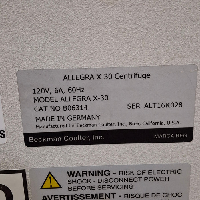 Beckman Coulter Allegra X30 Centrifuge