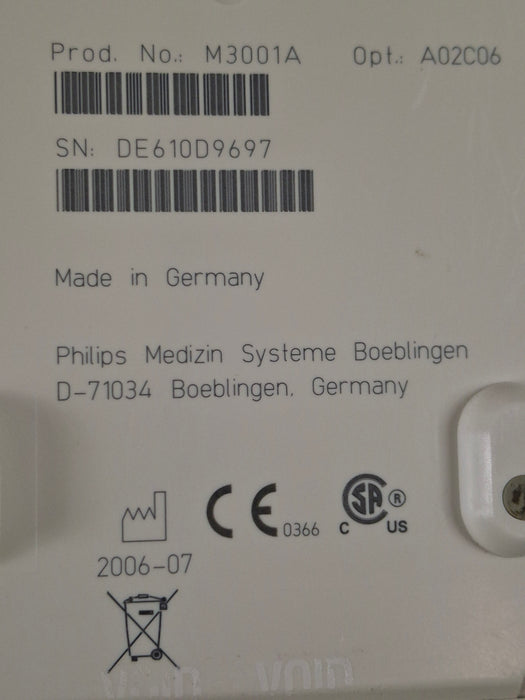 Philips M3001A-A02C06 OxiMax SpO2, NIBP, ECG, Temp, IBP MMS Module