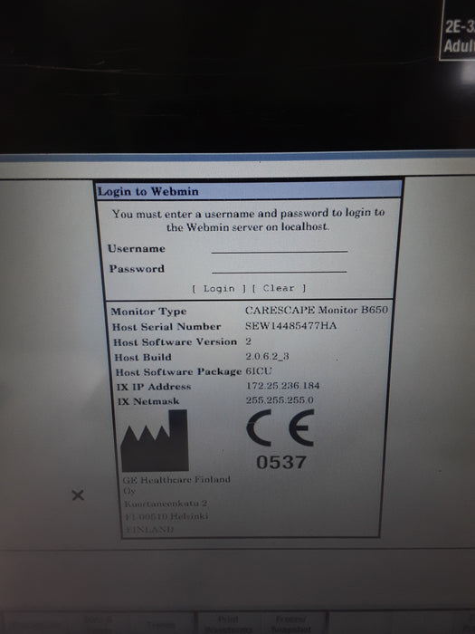 GE Healthcare Carescape B650 Patient Monitor