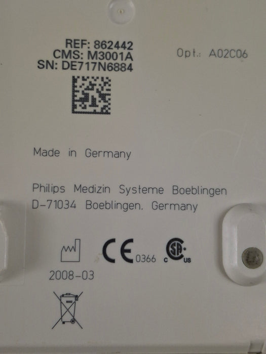 Philips M3001A-A02C06 OxiMax SpO2, NIBP, ECG, Temp, IBP MMS Module